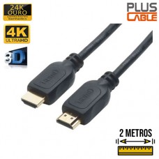Cabo Emborrachado HDMI x HDMI v2.0 Basic Ultra HD 4K 2 Mts PC-HDMI20 Plus Cable